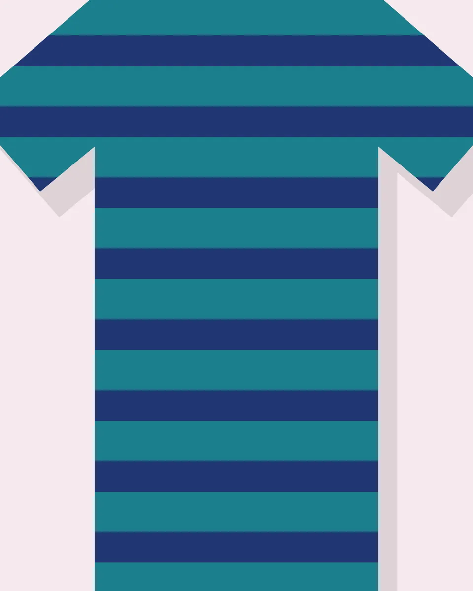 T-shirt Riscas Inhaca em oceano